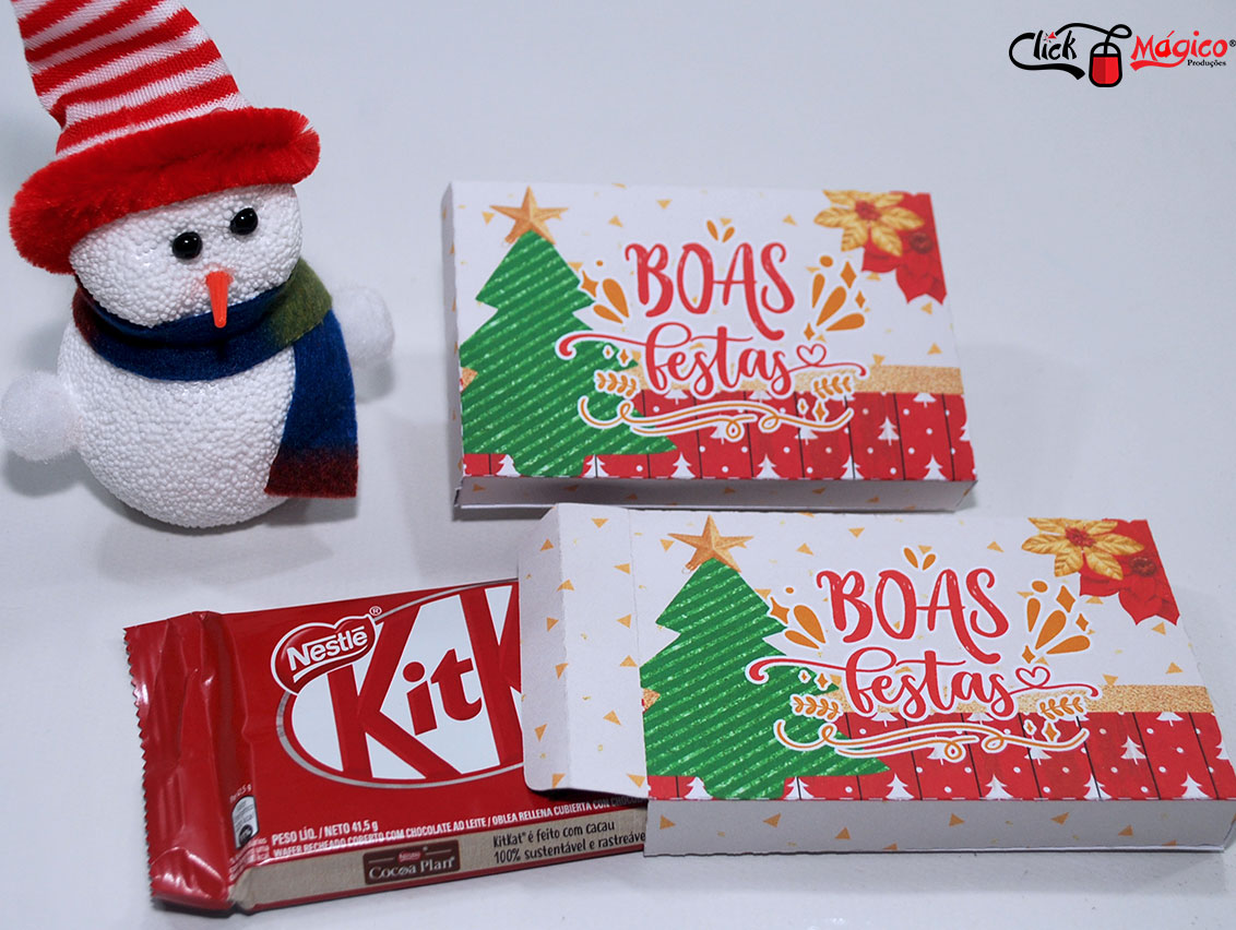 Lembrancinha de Natal - Caixinha para chocolate kit kat